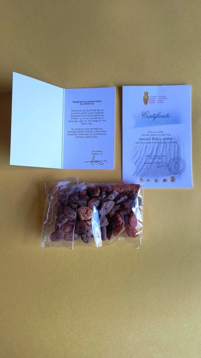 Naturalny bursztyn bałtycki Amber-Us z certyfikatem – oryginalny zesta