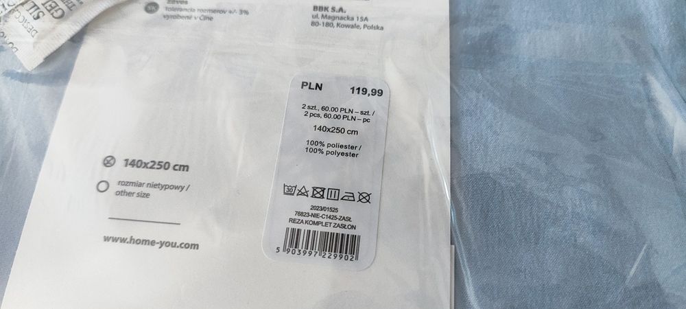 Blekitne blue niebieski para zasłony 2szt. 140/250cm HomeYou