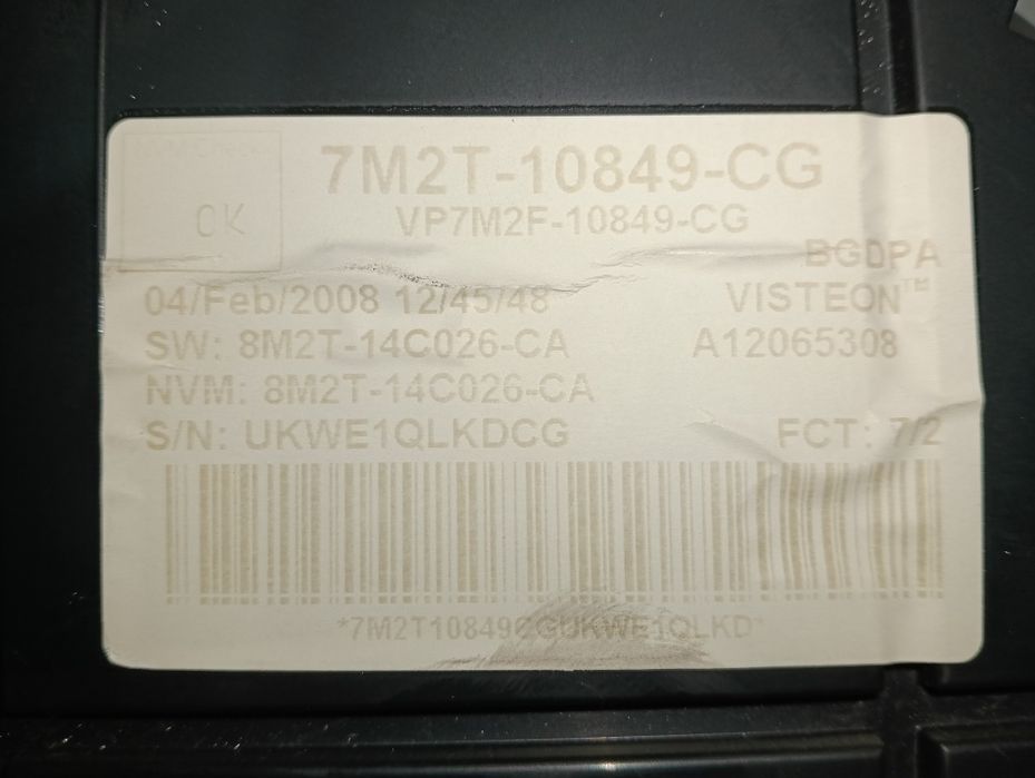 Ford S-Max/conta kilometros/Quadrante 2006/2007/2008/2009/2010/2011/12