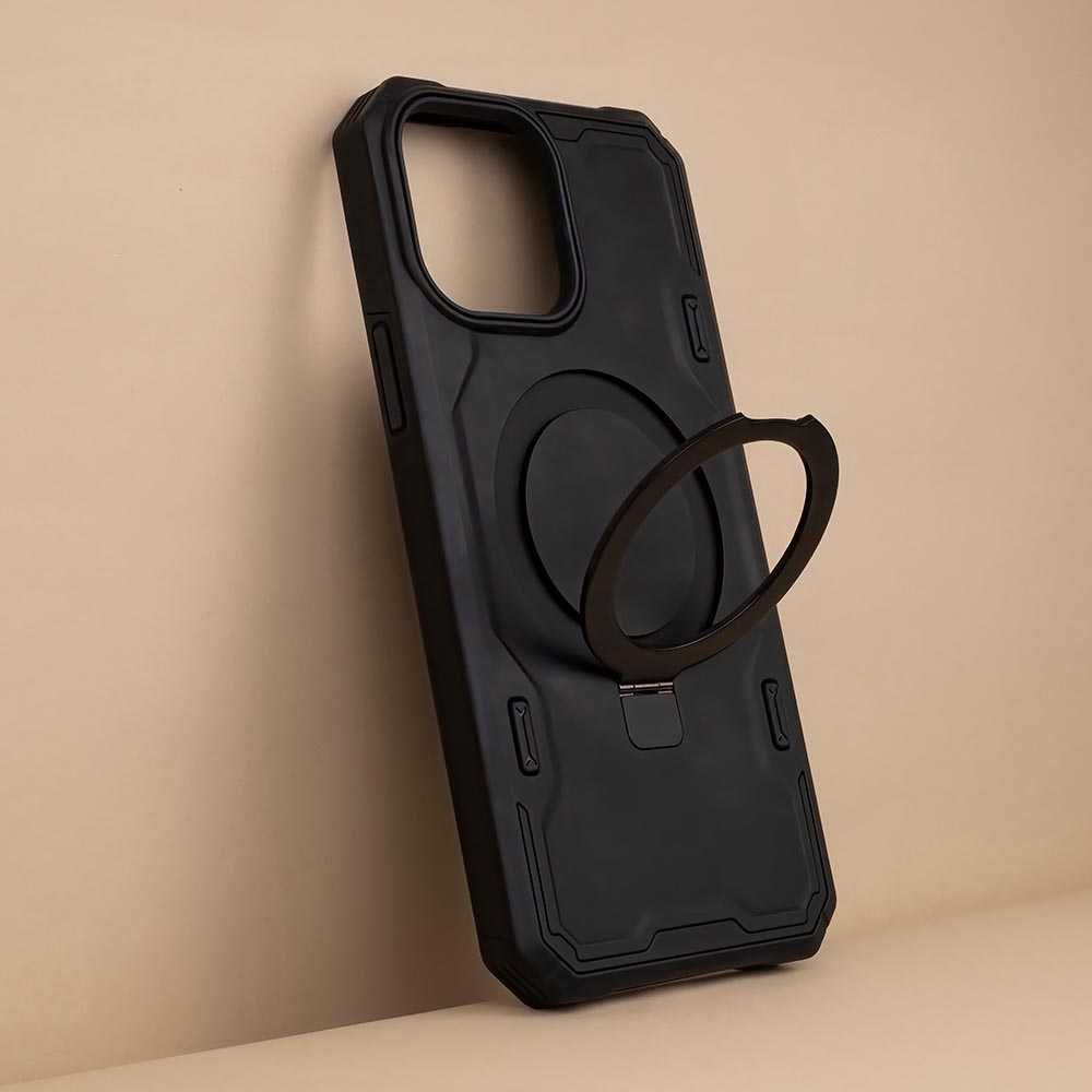 Plecki Etui Pancerne Defender Mag Ring Apple Iphone 12, 12 Pro czarne