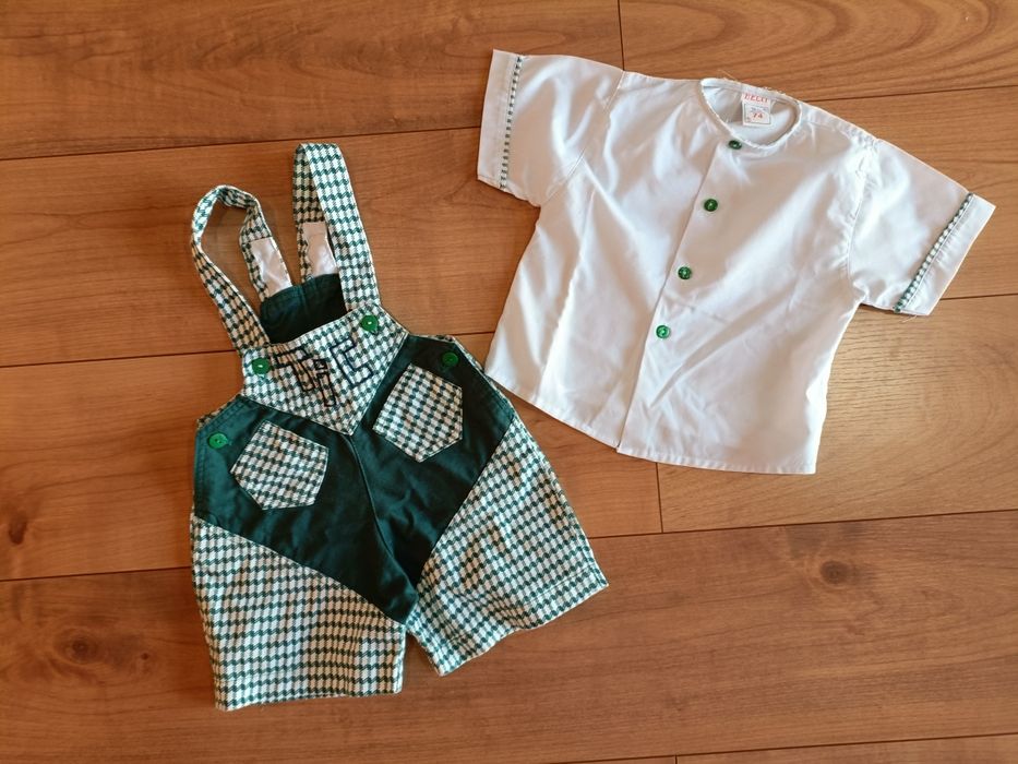 Conjunto fresco Camisa + Jardineiras bebé - 9 meses (74cm)