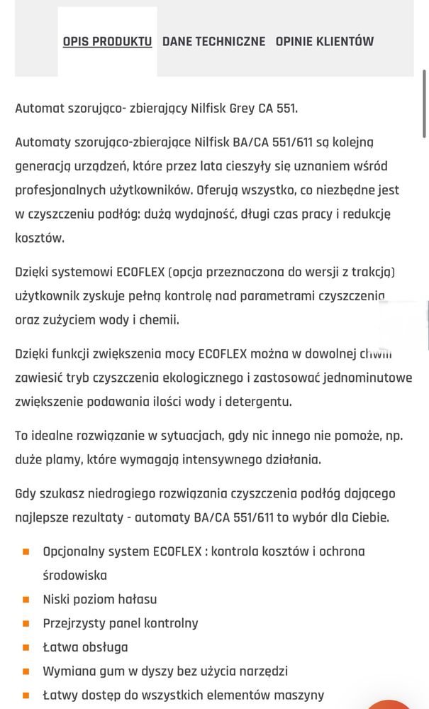 Szorowarka sklepowa myjka nilfisk 551 odkurzacz pioracy karcher hds