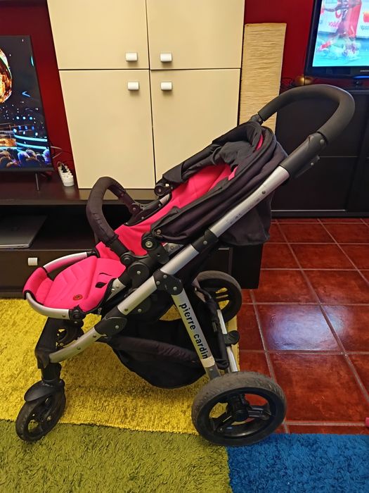 Carrinho e ovo com isofix rosa