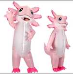 Dmuchany strój Axolotl Minecraft - różowa salamandra rozm. do 158cm