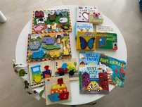 Lote de puzzles e livros (até 3 anos)