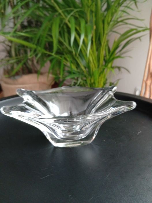 Patera ze szkła kryształowego Val St Lambert lata 60 XX w