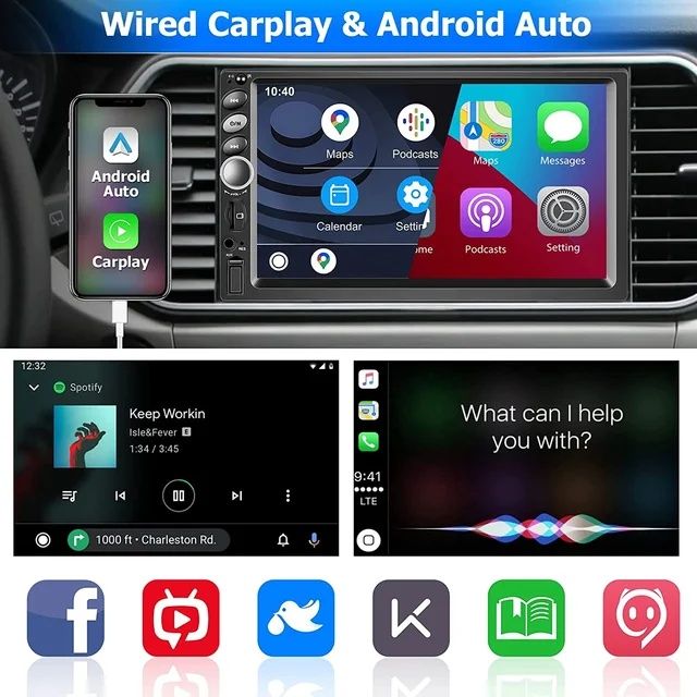 Rádio 2din 7 polegadas botões físicos e touch Bluetooth Carplay NOVO