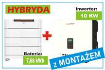 Zestaw hybrydowy, Inwerter 10KW+ Magazyn energii 7,68KWh z Montażem