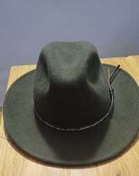 sprzedam wełniany męski kapelusz LIERYS w ciemnozielonym kolorze