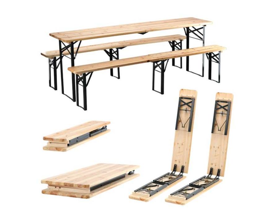 Zestaw Piwny Ogrodowy Biesiadny Cateringowy STÓŁ 2xŁAWKA składany