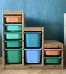 Ikea Trofast schodki regal z pojemnikami na zabawki