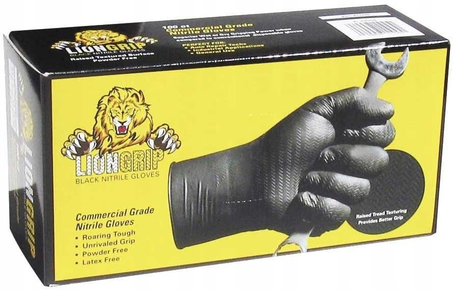 Прочные нитриловые перчатки Lion Grip 100 шт РАЗМЕР М для СТО