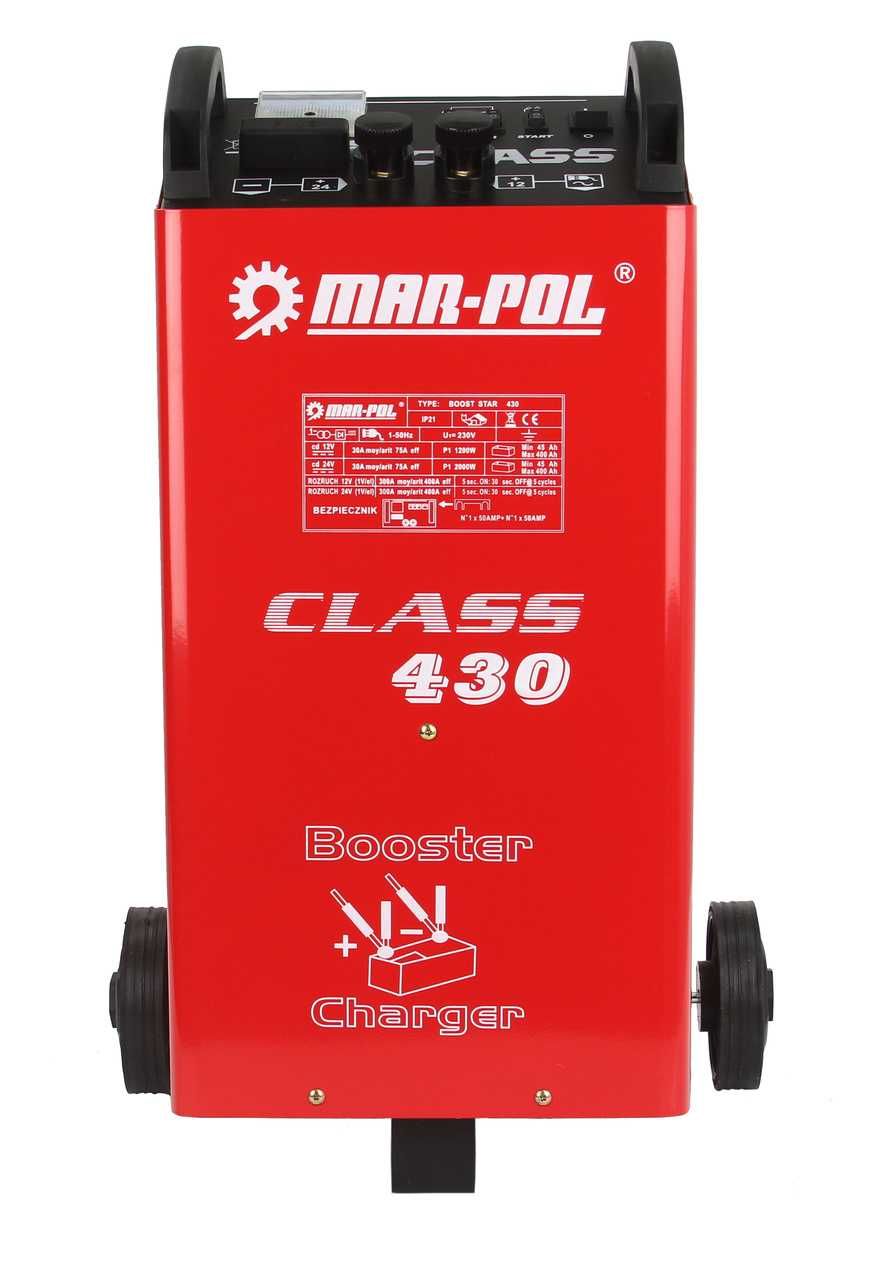 Prostownik z rozruchem MARPOL lcd class 430A kable