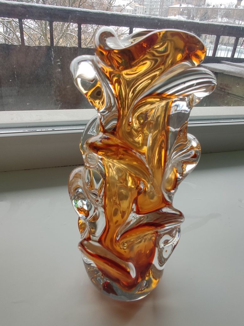 Массивные вазы, муранское стекло, производства Чехия