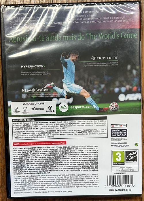 Jogo PC EA Sports FC 24- novo, 3 anos de garantia