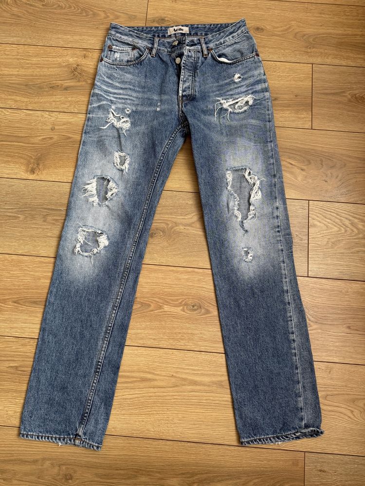 Acne Studios Jeansy gruby denim prosta nogawka