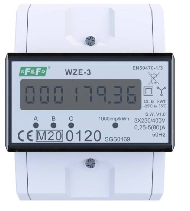 Трифазний лічильник електроенергії F&F WZE-3