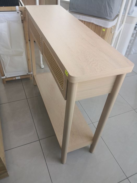 Konsola wąska do przedpokoju salonu stolik regał boho