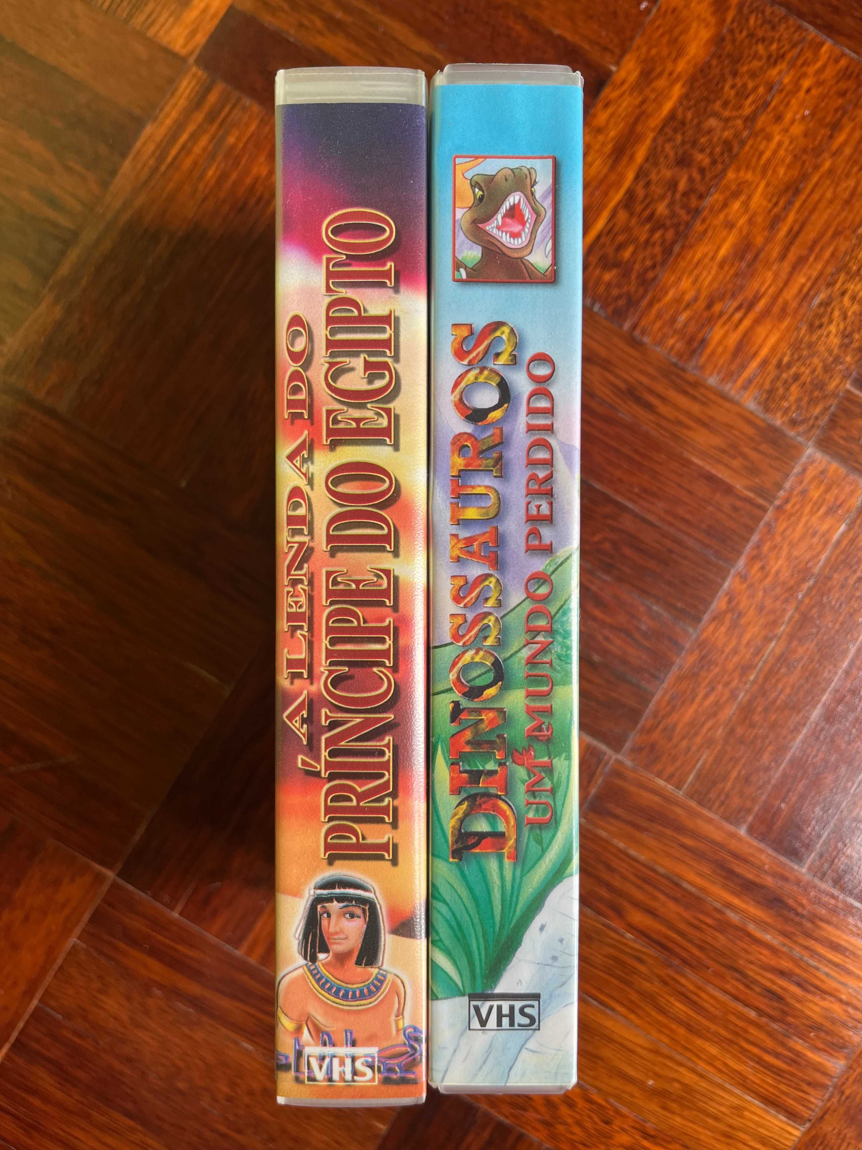 VHS Dinossauros e Príncipe do Egito (1998, Trisan) DUB PT-PT