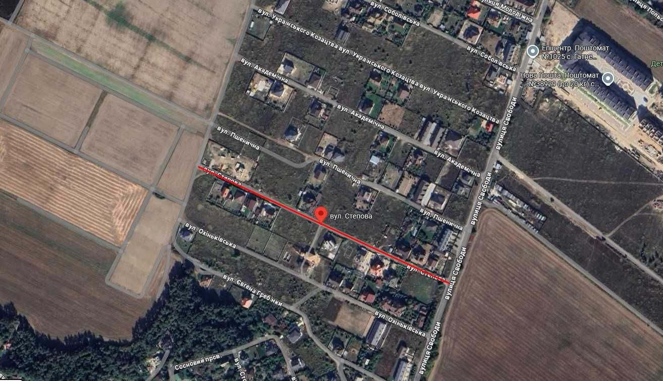 Земельна ділянка 10 сот у с. Гатне, вул. Степова. Під будівництво