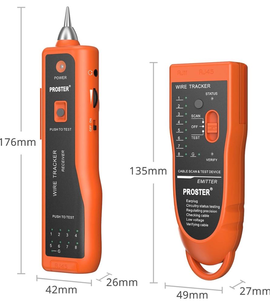 XQ 350 tester sieciowy, przenośny tracker kabli ze słuchawkami