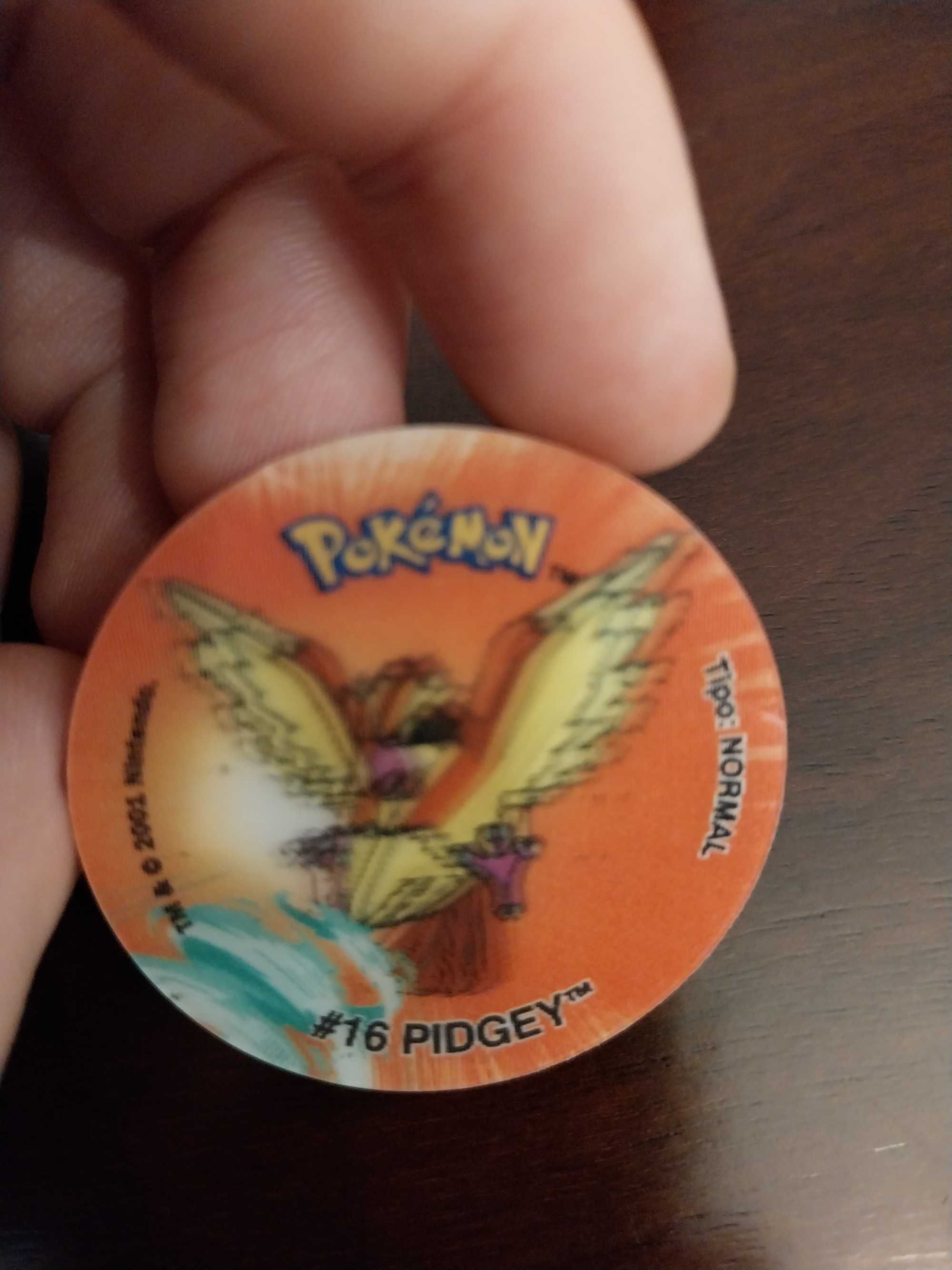 Pidgey 16, Holo, Tazos Pokémon Attack 2, edição limitada, raro