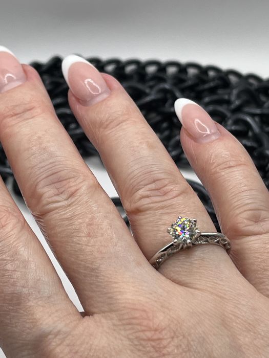 Кольцо серебряное с муассанитом, срібло, каблучка, кільце, серебро топ