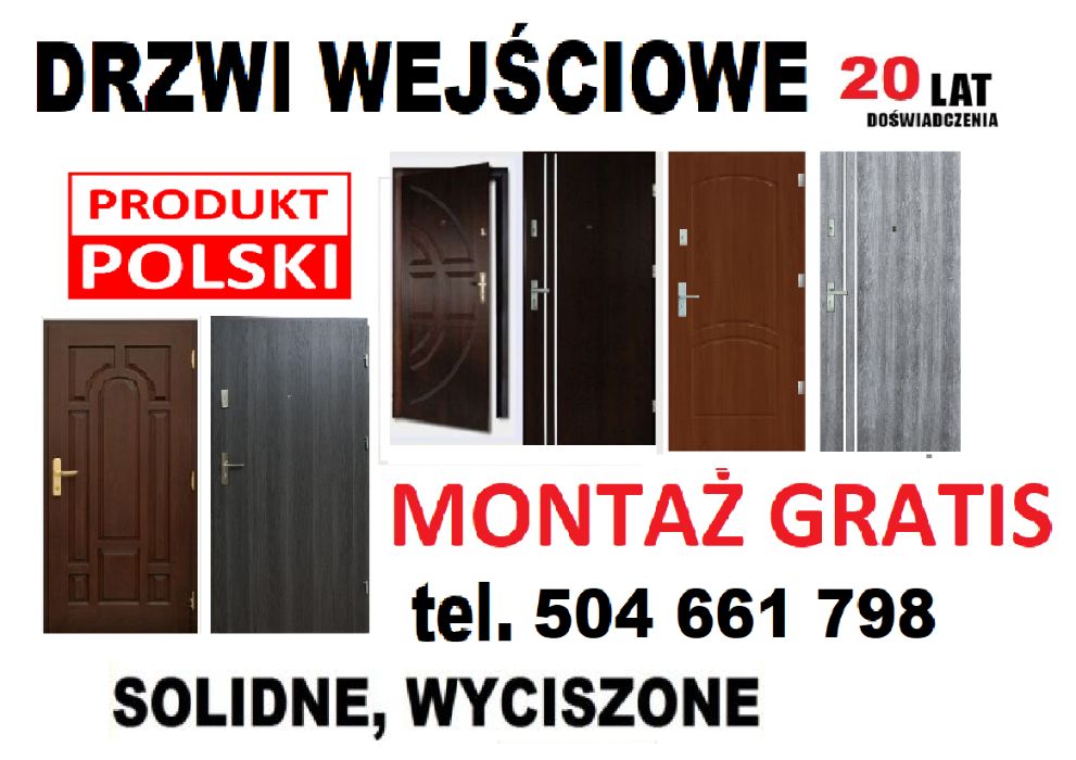 Drzwi z MONTAŻEM wejściowe-ZEWNĘTRZNE do mieszkania-drewniane-metalowe