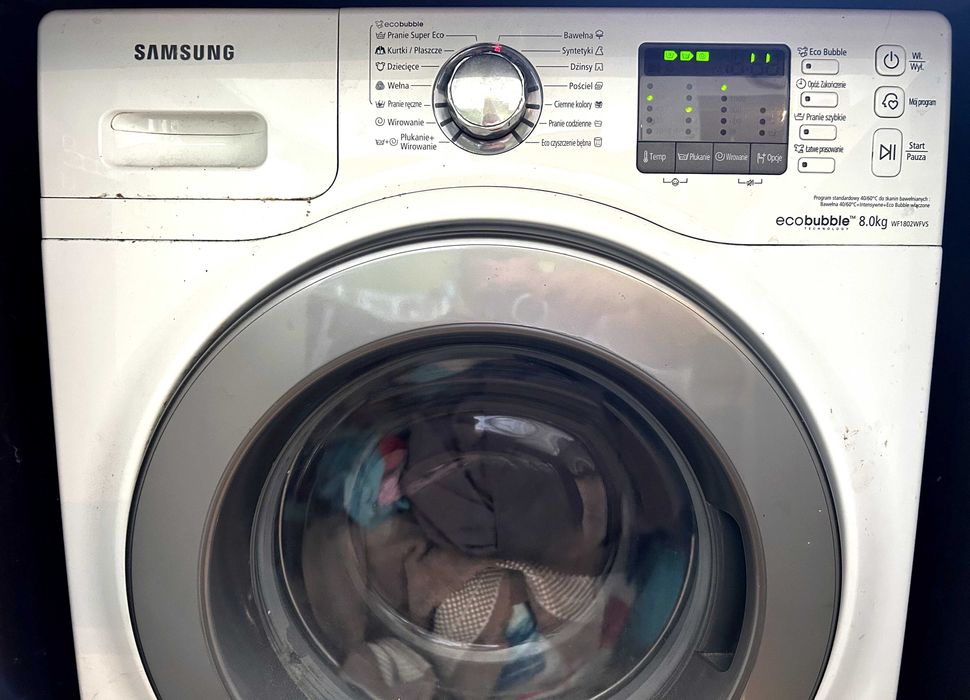 Pralka Samsung Eco Bubble WF1802WFVS 8Kg Bęben Diamond grzałka ceramic