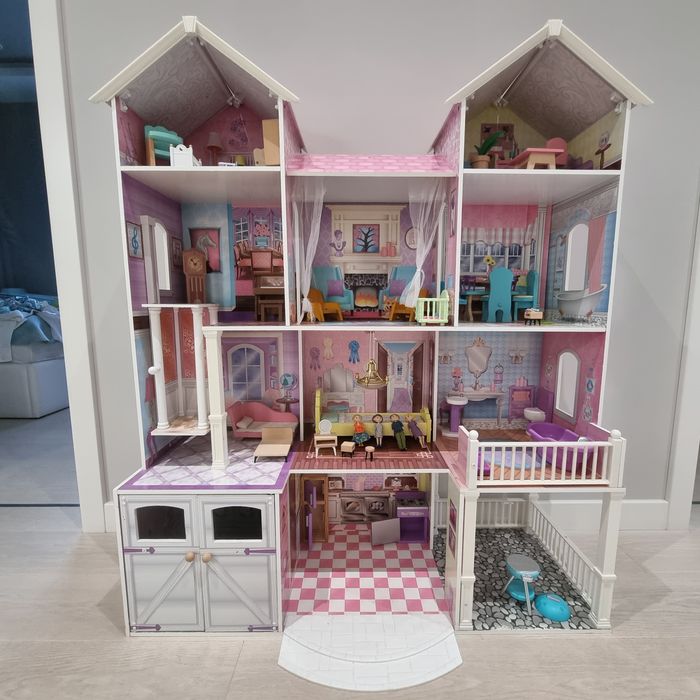 DUŻY Domek Piętrowy dla lalek KidKraft dla dzieci dziewczynki z drewna
