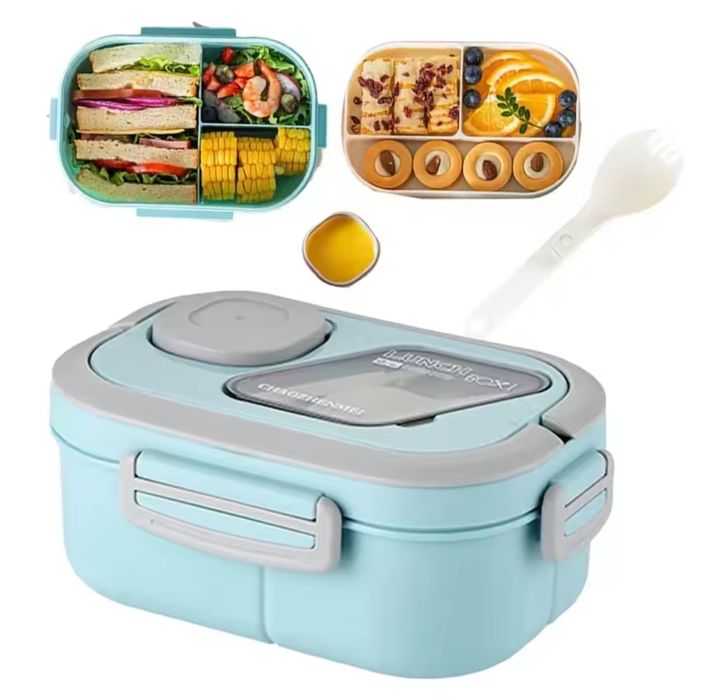 Lunchbox  1000 ml, ze sztućcem, kolor niebieski
