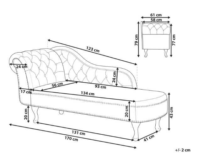 Sofa chaise long veludo