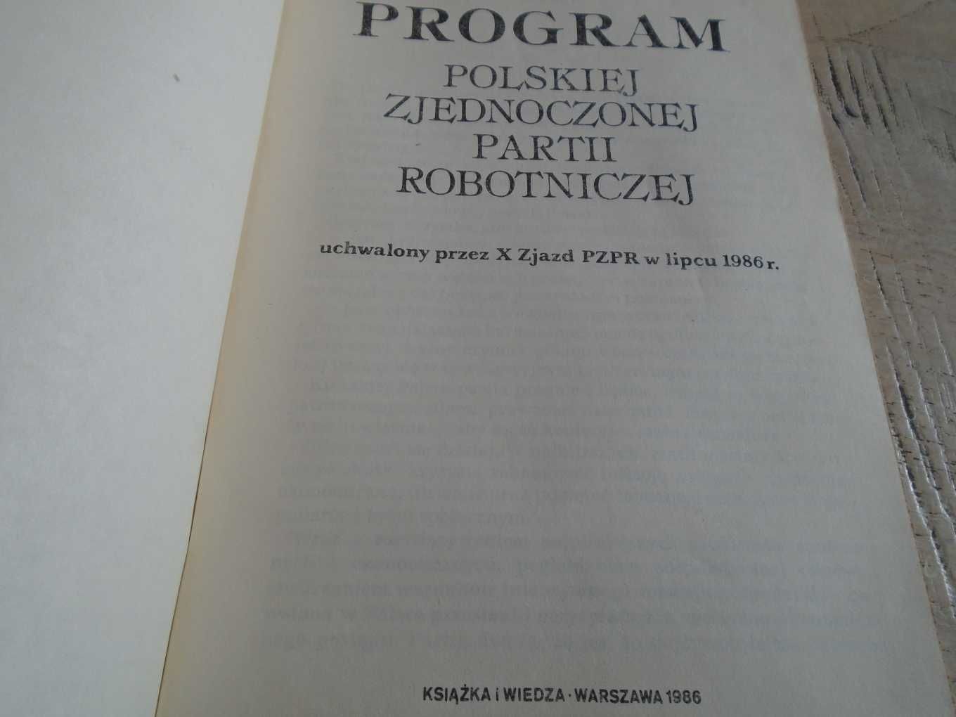 książka Program PZPR 1986 rok