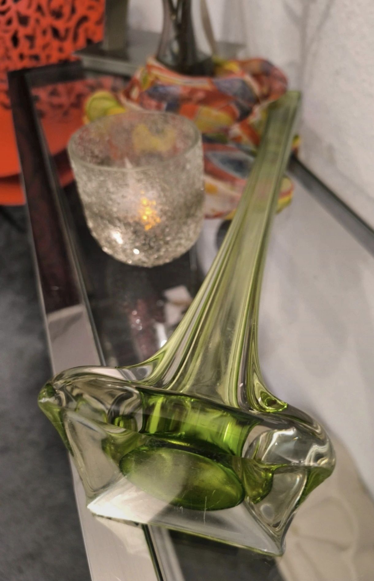 Wazon artdeco,, zielony flet ''