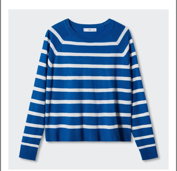 Новий синій светр в полоску Mango