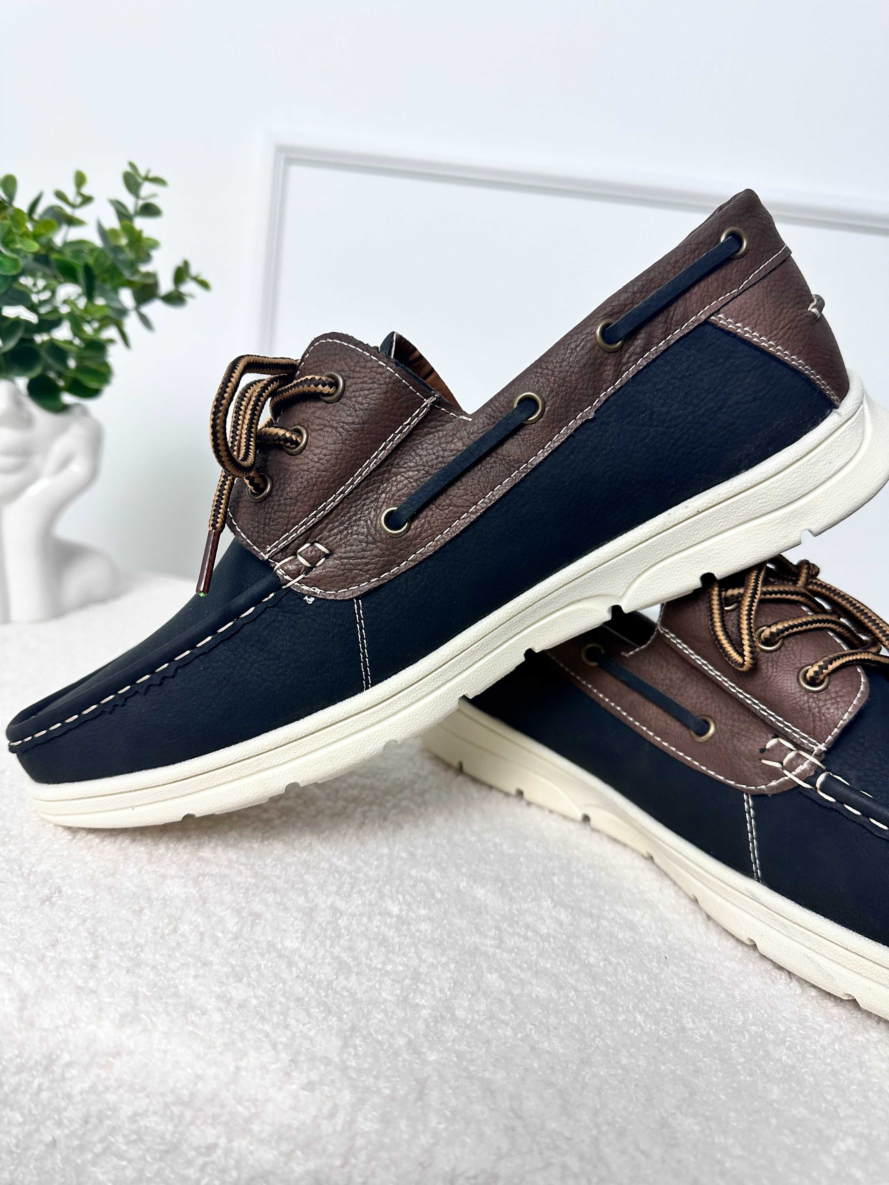 Buty męskie mokasyny półbuty sznurowane 39 do 45