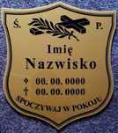 Tablica na cmentarz Tabliczka na krzyż grób pomnik nagrobek  wypisana