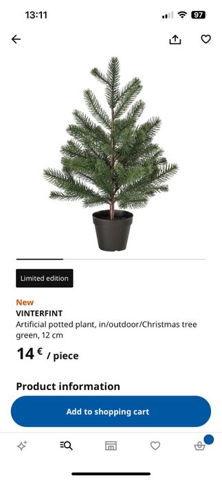 Árvore de Natal  55cm  IK.EA