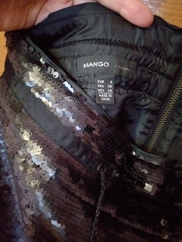 Юбка с паетками mango casual