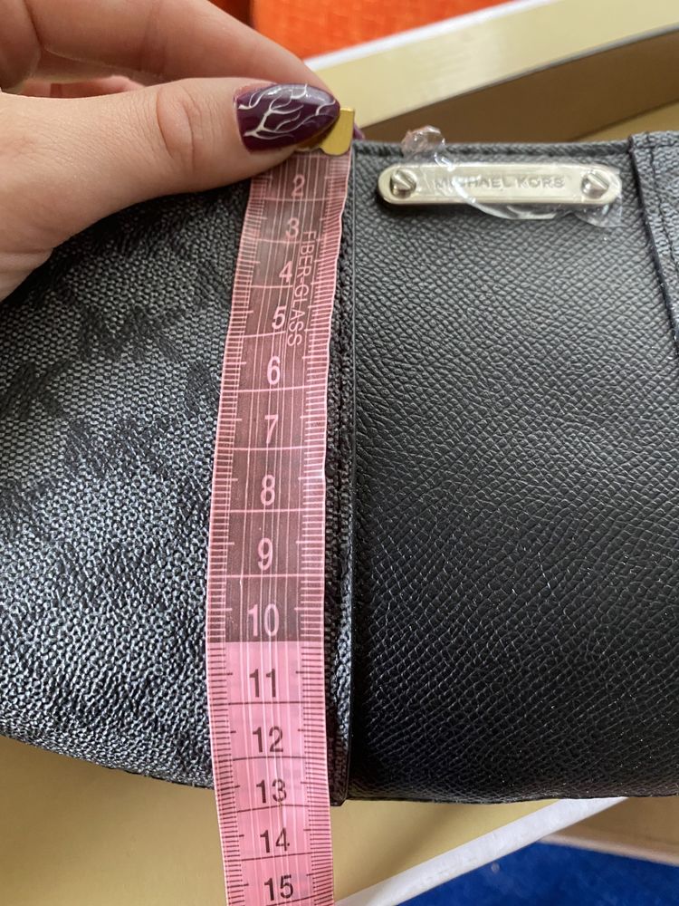 Nowa nerka Michael Kors czarna monogram mk szara saszetka L XL prezent