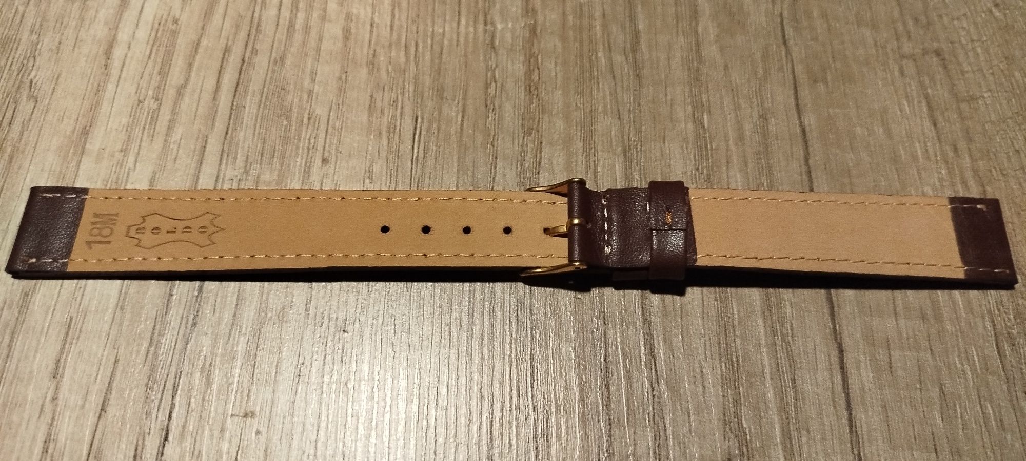 Pasek do zegarka brązowy b długi 18 mm18 mm