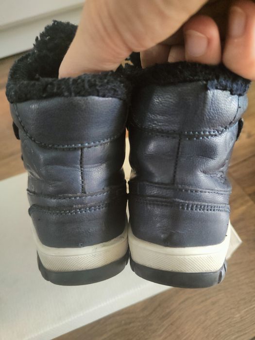 Buty chłopięce Lasocki CCC rozm. 22 zimowe ocieplane granatowe skóra
