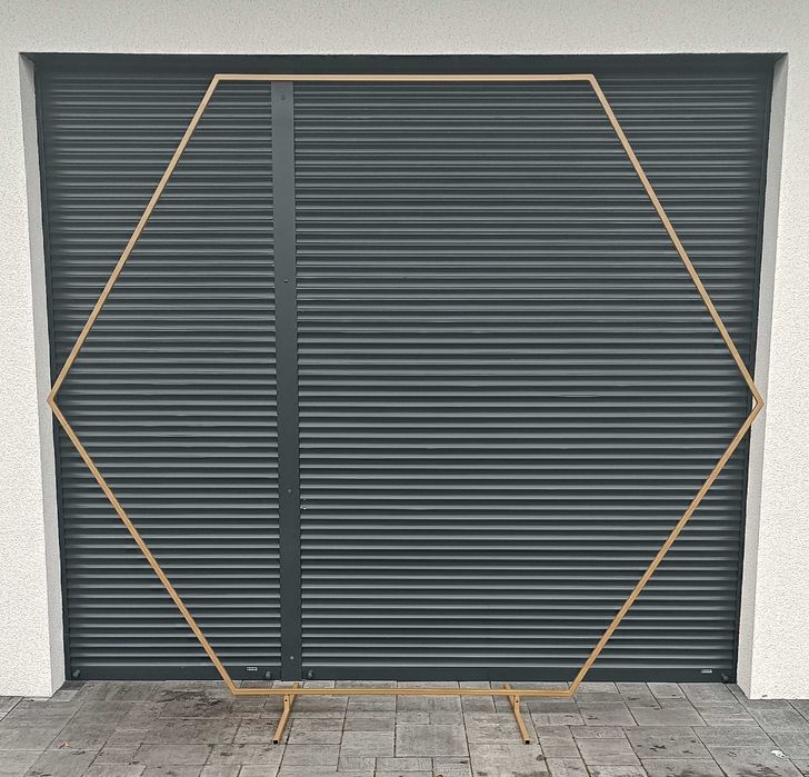 Heksagon stelaż ślubny łuk ścianka