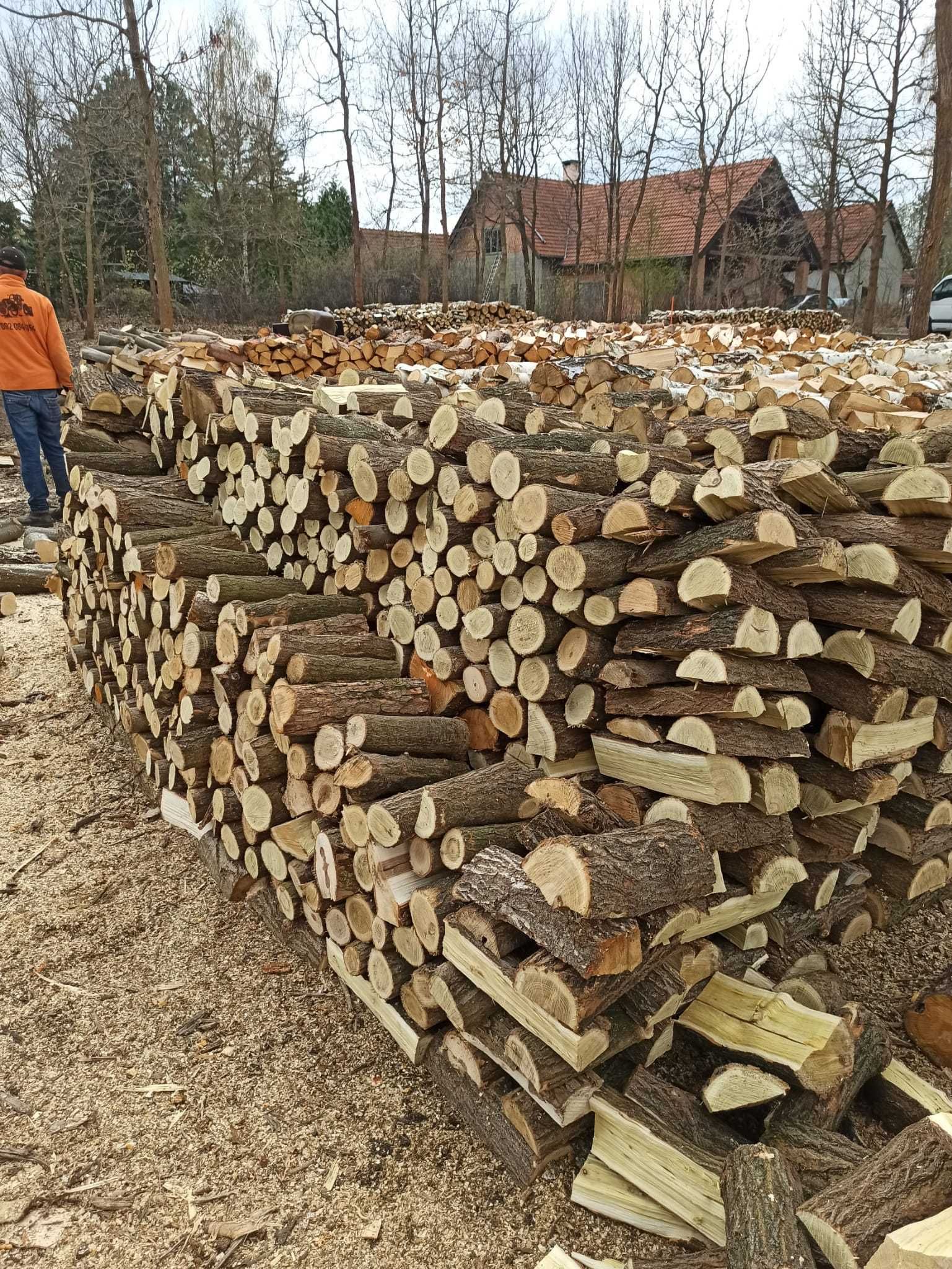 Drewno opałowe kominkowe BRZOZA DĄB SOSNA pocięte połupane układane