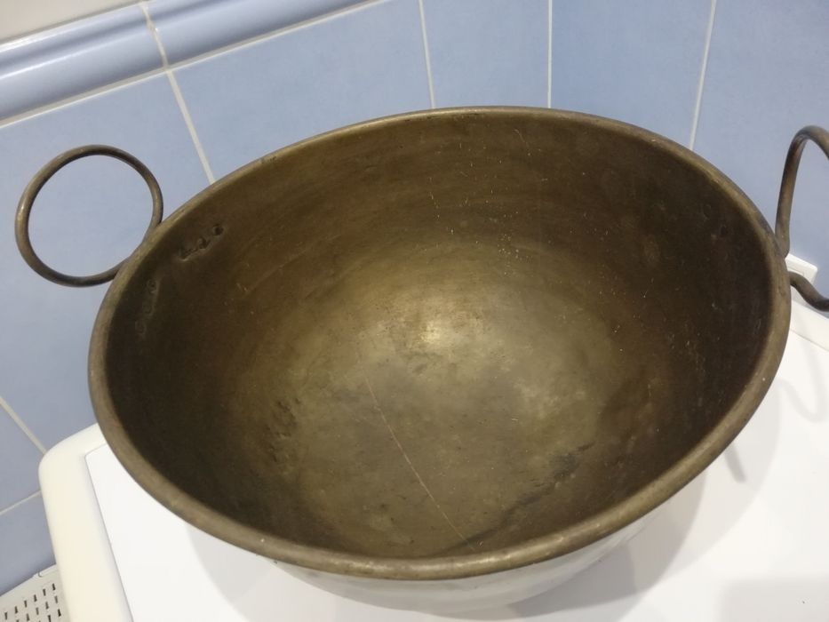 OBNIZKA--440/340zl--BARDZO--DUZA-mosiężna-oslonka-misa-36,5x19x8cm