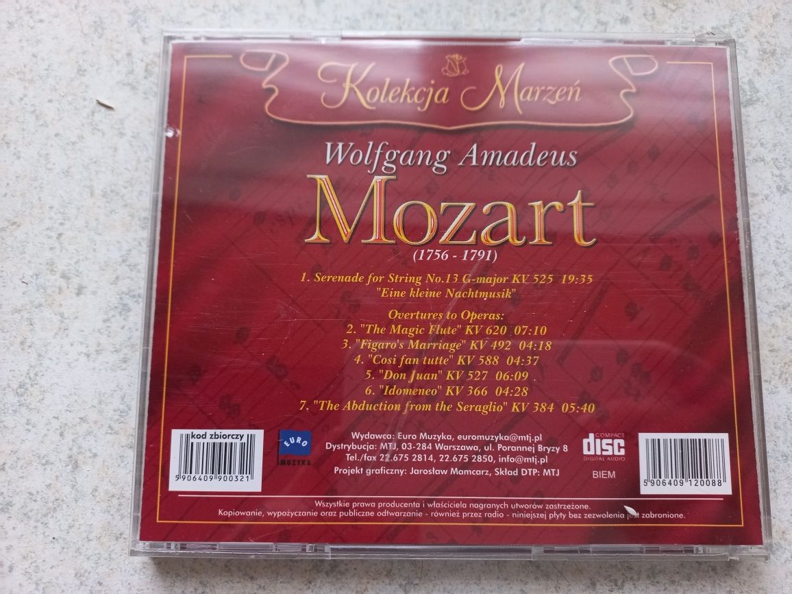 Mozart cd   7 utworow  dvd