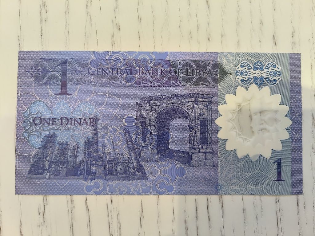 Nota 1 dinar Libia não circulada nova