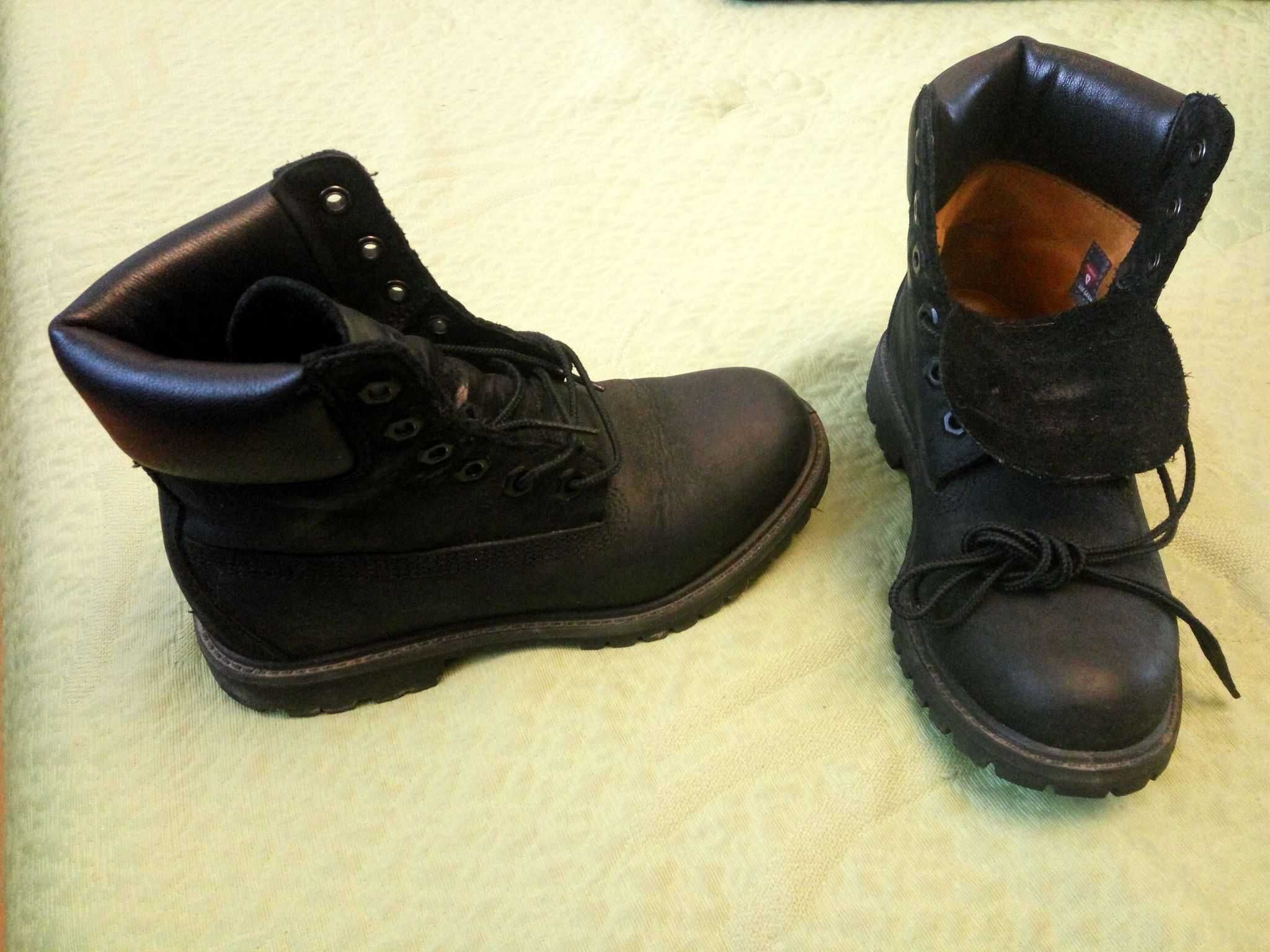 Buty zimowe na chłopca 36 - 5,5 skóra naturalna jak nowe całe skórzane
