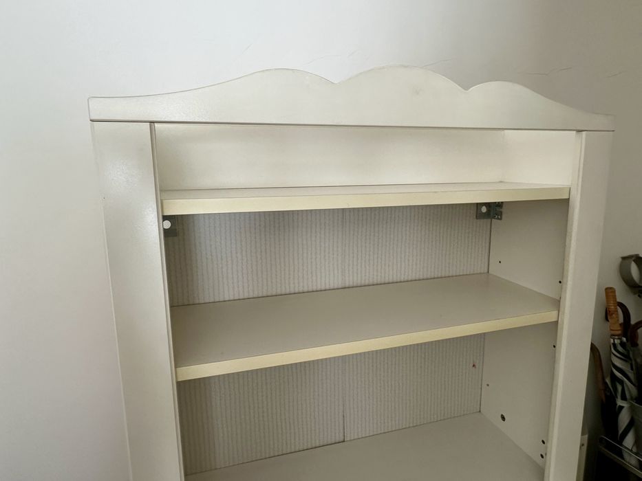 Movel madeira branco prateleiras