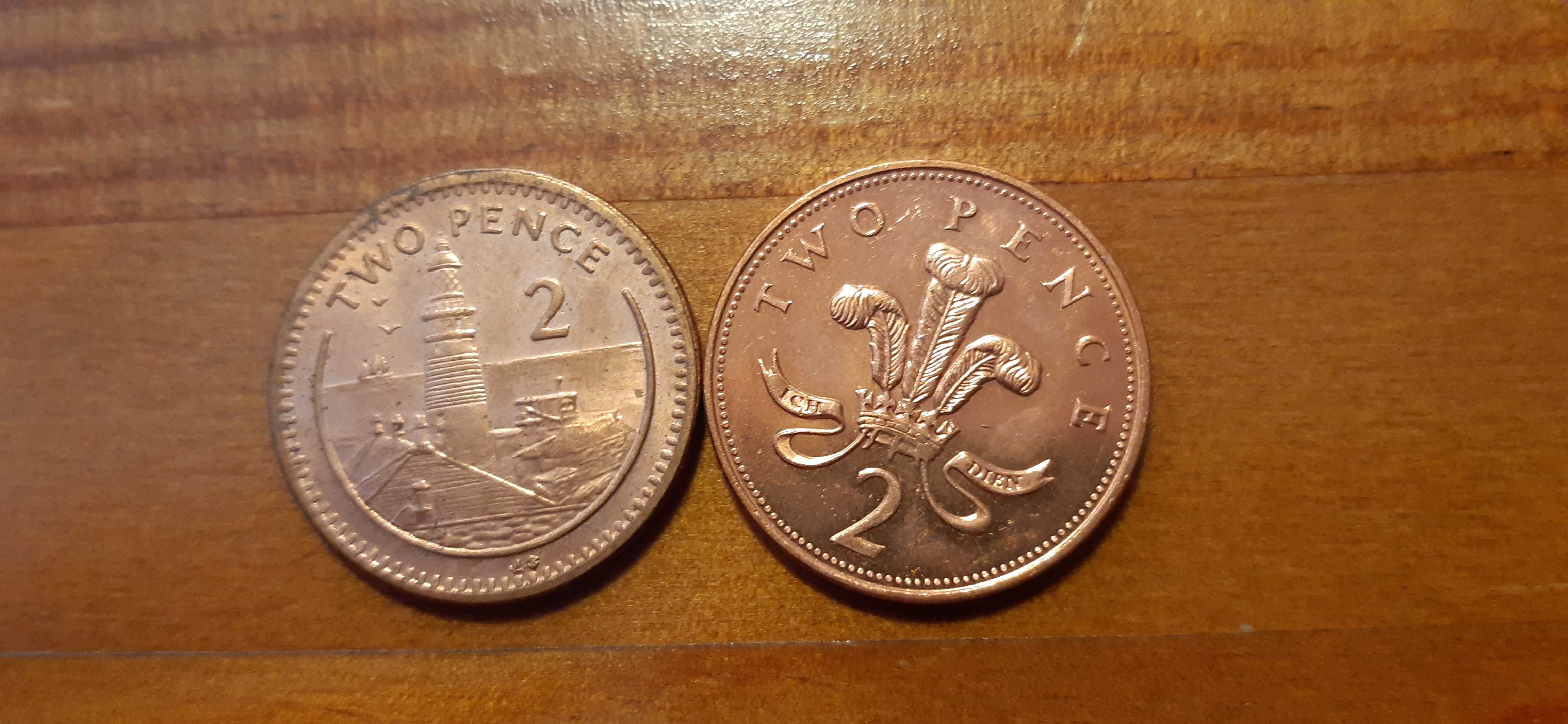 Moedas do UK - Pennies, Shillings, Pences - Antigas